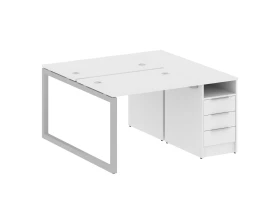 Рабочая станция с тумбой на О-образном м/к 1412x1475x750 Метал Систем Куатро 5x5 / Metal System Quattro 5x5 images