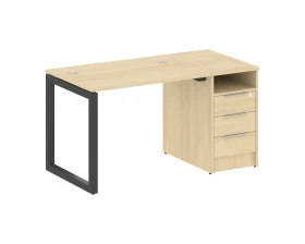 Рабочая станция с тумбой на О-образном м/к 1412x720x750 Метал Систем Куатро 5x5 / Metal System Quattro 5x5 images