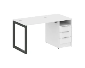 Рабочая станция с тумбой на О-образном м/к 1412x720x750 Метал Систем Куатро 5x5 / Metal System Quattro 5x5 images