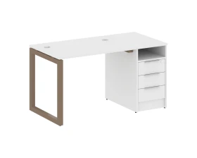 Рабочая станция с тумбой на О-образном м/к 1412x720x750 Метал Систем Куатро 5x5 / Metal System Quattro 5x5 images