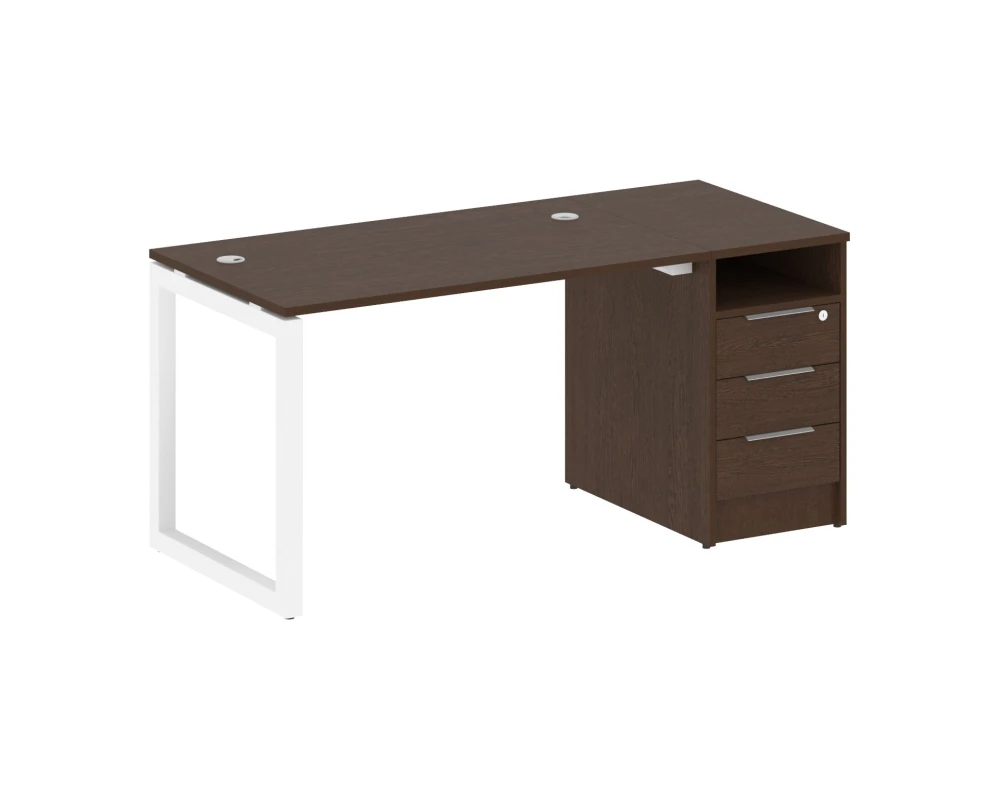 Рабочая станция с тумбой на О-образном м/к 1612x720x750 Метал Систем Куатро 5x5 / Metal System Quattro 5x5