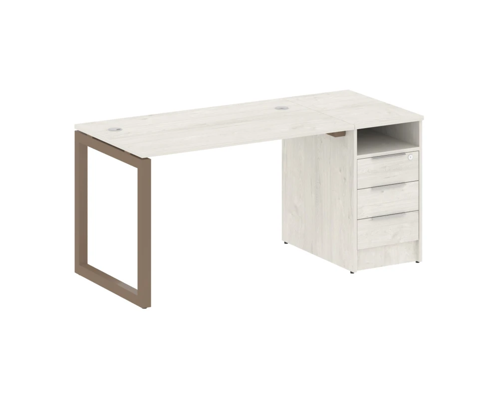 Рабочая станция с тумбой на О-образном м/к 1612x720x750 Метал Систем Куатро 5x5 / Metal System Quattro 5x5