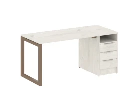 Рабочая станция с тумбой на О-образном м/к 1612x720x750 Метал Систем Куатро 5x5 / Metal System Quattro 5x5 images