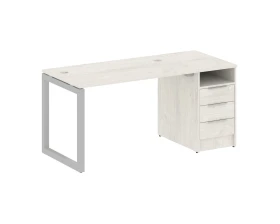 Рабочая станция с тумбой на О-образном м/к 1612x720x750 Метал Систем Куатро 5x5 / Metal System Quattro 5x5 images