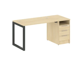 Рабочая станция с тумбой на О-образном м/к 1612x720x750 Метал Систем Куатро 5x5 / Metal System Quattro 5x5 images