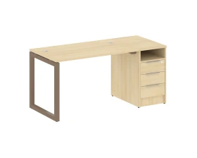 Рабочая станция с тумбой на О-образном м/к 1612x720x750 Метал Систем Куатро 5x5 / Metal System Quattro 5x5 images