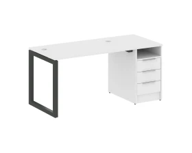 Рабочая станция с тумбой на О-образном м/к 1612x720x750 Метал Систем Куатро 5x5 / Metal System Quattro 5x5 images