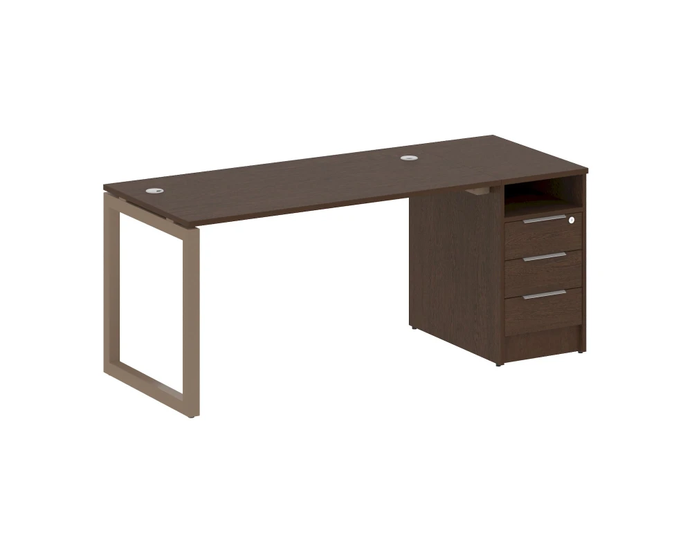 Рабочая станция с тумбой на О-образном м/к 1812x720x750 Метал Систем Куатро 5x5 / Metal System Quattro 5x5