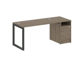 Рабочая станция с тумбой на О-образном м/к 1812x720x750 Метал Систем Куатро 5x5 / Metal System Quattro 5x5 images