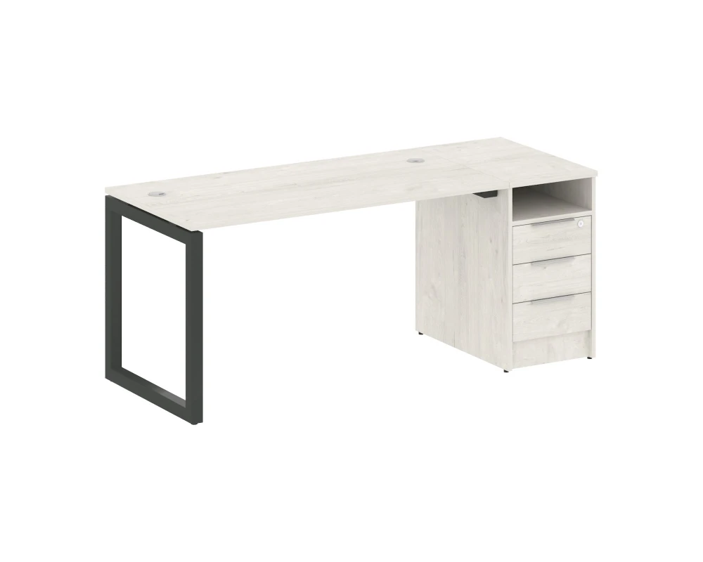 Рабочая станция с тумбой на О-образном м/к 1812x720x750 Метал Систем Куатро 5x5 / Metal System Quattro 5x5