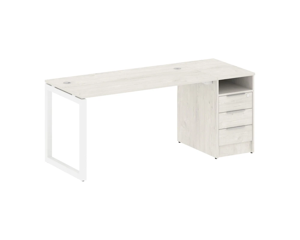 Рабочая станция с тумбой на О-образном м/к 1812x720x750 Метал Систем Куатро 5x5 / Metal System Quattro 5x5