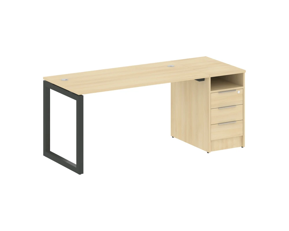 Рабочая станция с тумбой на О-образном м/к 1812x720x750 Метал Систем Куатро 5x5 / Metal System Quattro 5x5