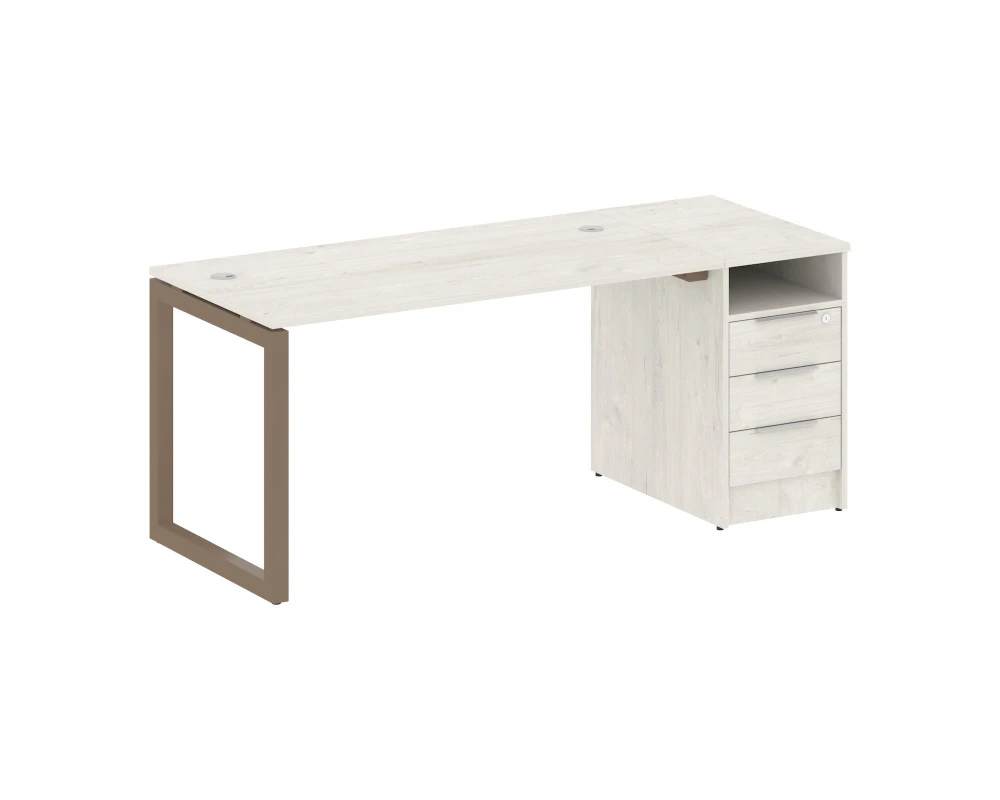 Рабочая станция с тумбой на О-образном м/к 1812x720x750 Метал Систем Куатро 5x5 / Metal System Quattro 5x5