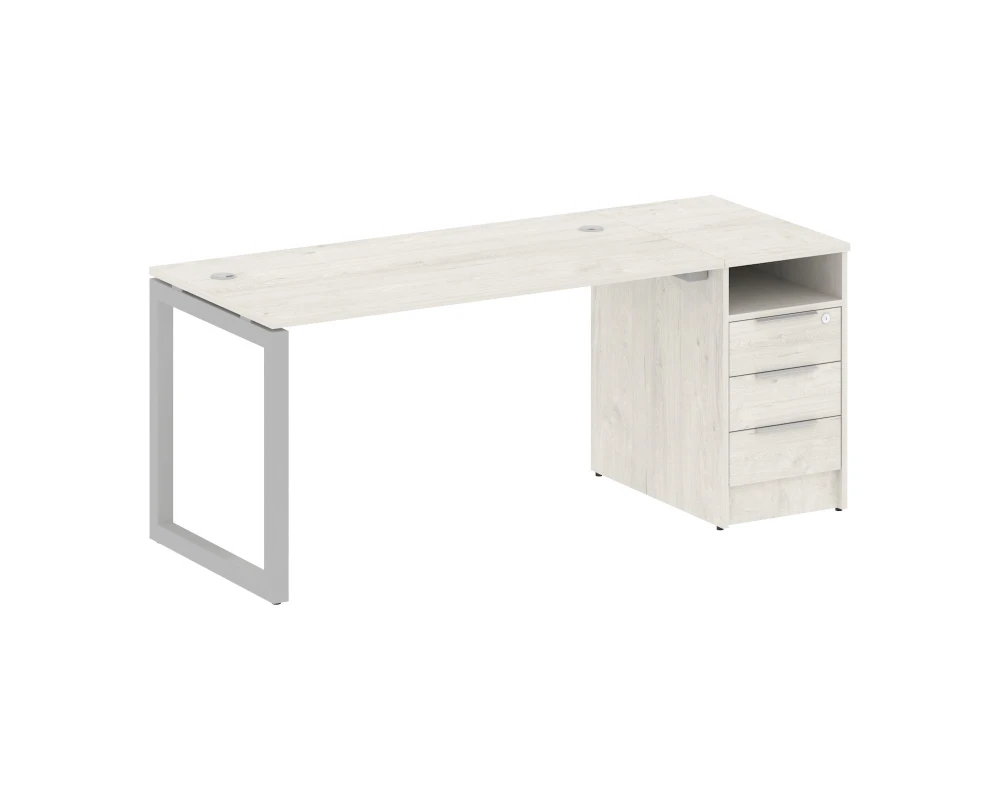 Рабочая станция с тумбой на О-образном м/к 1812x720x750 Метал Систем Куатро 5x5 / Metal System Quattro 5x5