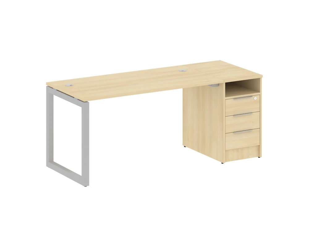 Рабочая станция с тумбой на О-образном м/к 1812x720x750 Метал Систем Куатро 5x5 / Metal System Quattro 5x5