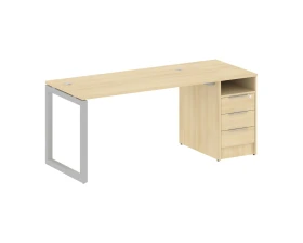 Рабочая станция с тумбой на О-образном м/к 1812x720x750 Метал Систем Куатро 5x5 / Metal System Quattro 5x5 images