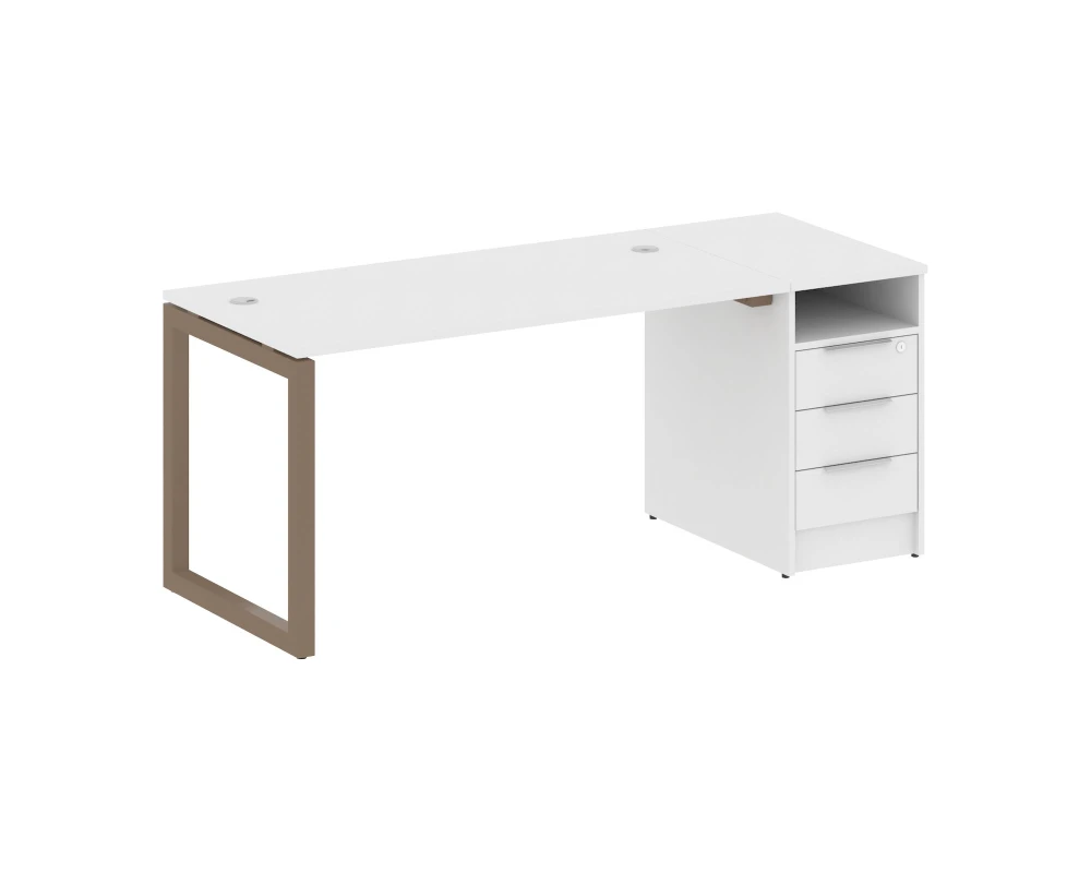 Рабочая станция с тумбой на О-образном м/к 1812x720x750 Метал Систем Куатро 5x5 / Metal System Quattro 5x5