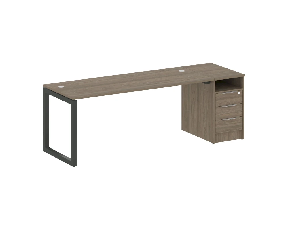 Рабочая станция с тумбой на О-образном м/к 2212x720x750 Метал Систем Куатро 5x5 / Metal System Quattro 5x5