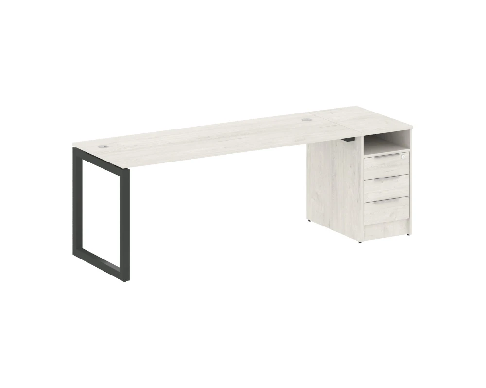 Рабочая станция с тумбой на О-образном м/к 2212x720x750 Метал Систем Куатро 5x5 / Metal System Quattro 5x5