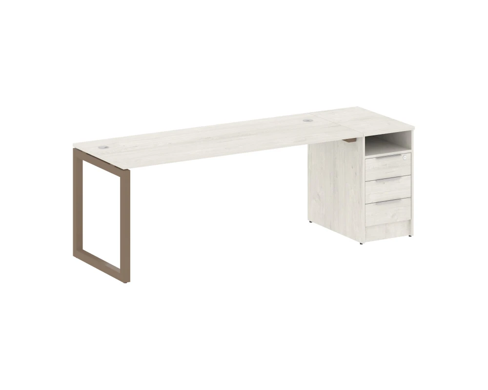 Рабочая станция с тумбой на О-образном м/к 2212x720x750 Метал Систем Куатро 5x5 / Metal System Quattro 5x5