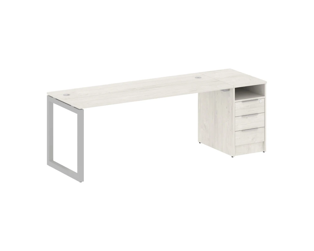 Рабочая станция с тумбой на О-образном м/к 2212x720x750 Метал Систем Куатро 5x5 / Metal System Quattro 5x5