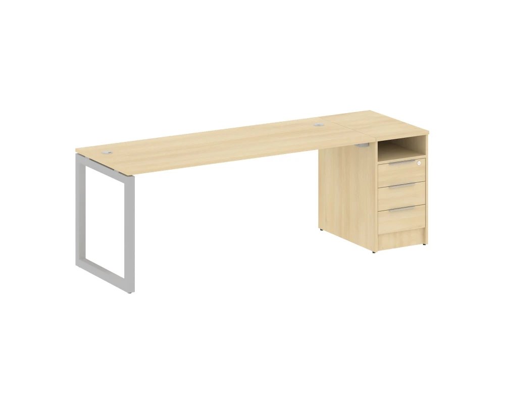 Рабочая станция с тумбой на О-образном м/к 2212x720x750 Метал Систем Куатро 5x5 / Metal System Quattro 5x5