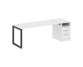 Рабочая станция с тумбой на О-образном м/к 2212x720x750 Метал Систем Куатро 5x5 / Metal System Quattro 5x5 images