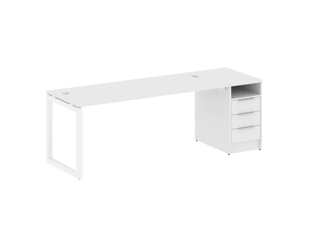 Рабочая станция с тумбой на О-образном м/к 2212x720x750 Метал Систем Куатро 5x5 / Metal System Quattro 5x5