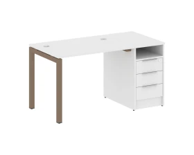 Рабочая станция с тумбой на П-образном м/к 1412x720x750 Метал Систем Куатро 5x5 / Metal System Quattro 5x5 images