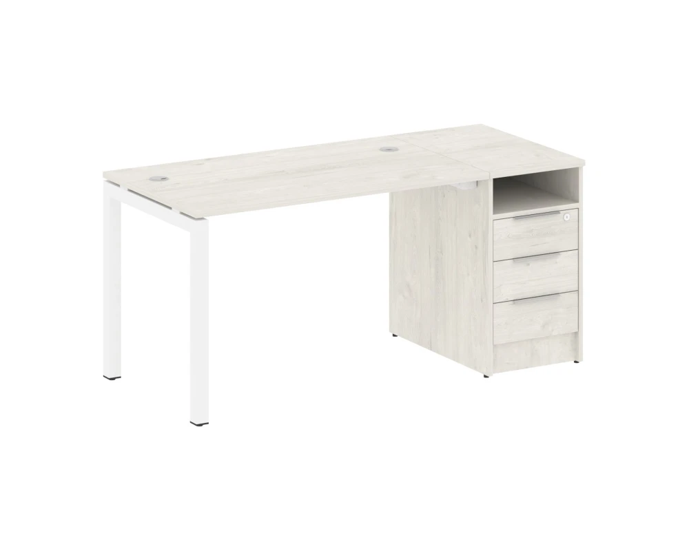 Рабочая станция с тумбой на П-образном м/к 1612x720x750 Метал Систем Куатро 5x5 / Metal System Quattro 5x5