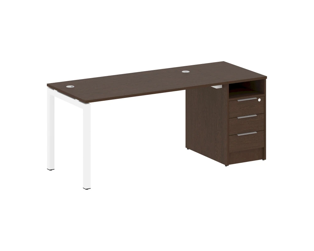 Рабочая станция с тумбой на П-образном м/к 1812x720x750 Метал Систем Куатро 5x5 / Metal System Quattro 5x5