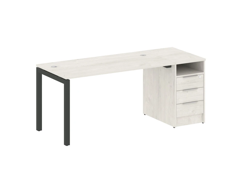 Рабочая станция с тумбой на П-образном м/к 1812x720x750 Метал Систем Куатро 5x5 / Metal System Quattro 5x5