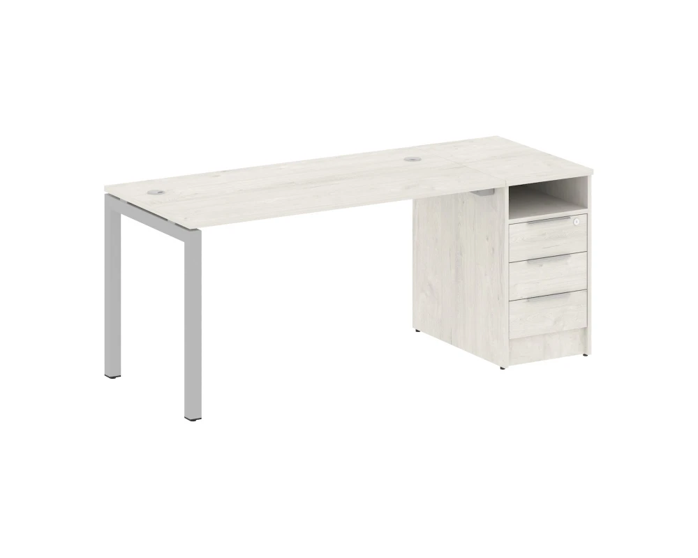 Рабочая станция с тумбой на П-образном м/к 1812x720x750 Метал Систем Куатро 5x5 / Metal System Quattro 5x5