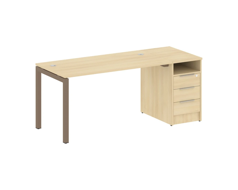 Рабочая станция с тумбой на П-образном м/к 1812x720x750 Метал Систем Куатро 5x5 / Metal System Quattro 5x5