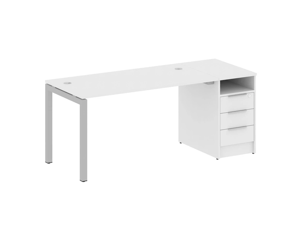 Рабочая станция с тумбой на П-образном м/к 1812x720x750 Метал Систем Куатро 5x5 / Metal System Quattro 5x5