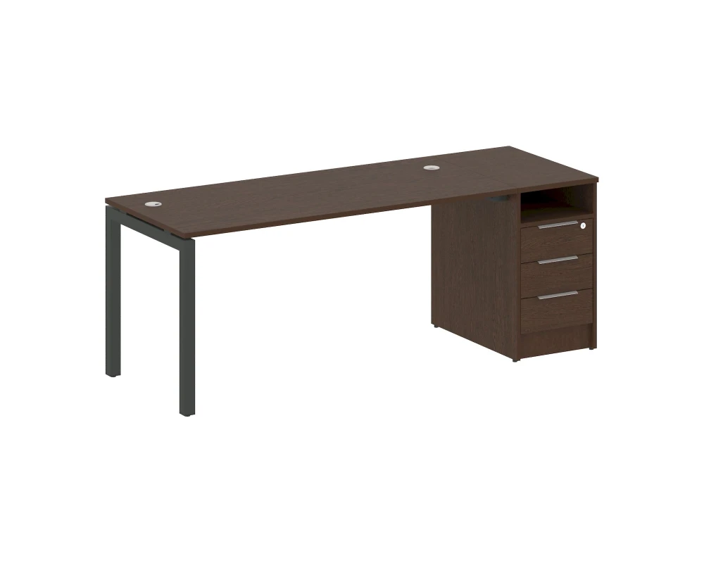 Рабочая станция с тумбой на П-образном м/к 2012x720x750 Метал Систем Куатро 5x5 / Metal System Quattro 5x5