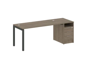 Рабочая станция с тумбой на П-образном м/к 2012x720x750 Метал Систем Куатро 5x5 / Metal System Quattro 5x5 images