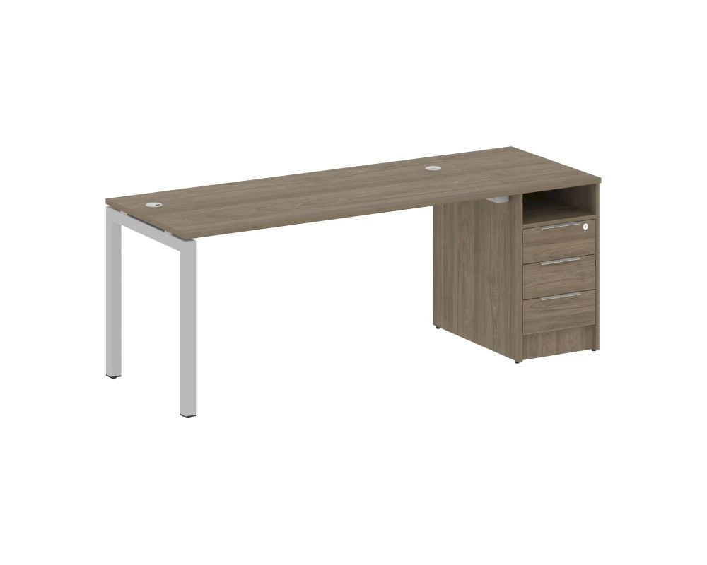 Рабочая станция с тумбой на П-образном м/к 2012x720x750 Метал Систем Куатро 5x5 / Metal System Quattro 5x5