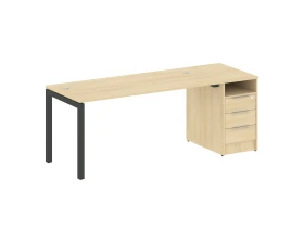 Рабочая станция с тумбой на П-образном м/к 2012x720x750 Метал Систем Куатро 5x5 / Metal System Quattro 5x5 images