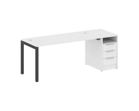 Рабочая станция с тумбой на П-образном м/к 2012x720x750 Метал Систем Куатро 5x5 / Metal System Quattro 5x5 images