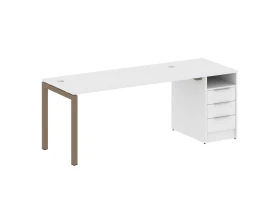 Рабочая станция с тумбой на П-образном м/к 2012x720x750 Метал Систем Куатро 5x5 / Metal System Quattro 5x5 images