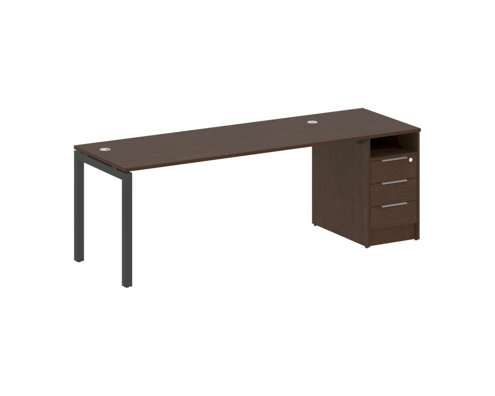 Рабочая станция с тумбой на П-образном м/к 2212x720x750 Метал Систем Куатро 5x5 / Metal System Quattro 5x5