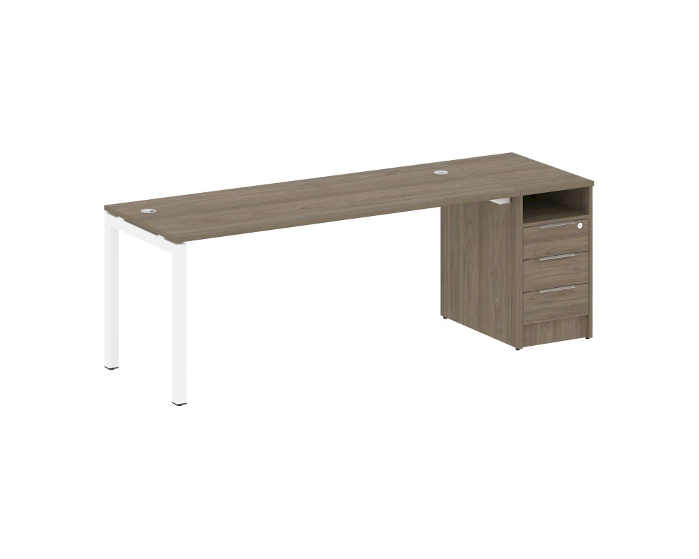 Рабочая станция с тумбой на П-образном м/к 2212x720x750 Метал Систем Куатро 5x5 / Metal System Quattro 5x5