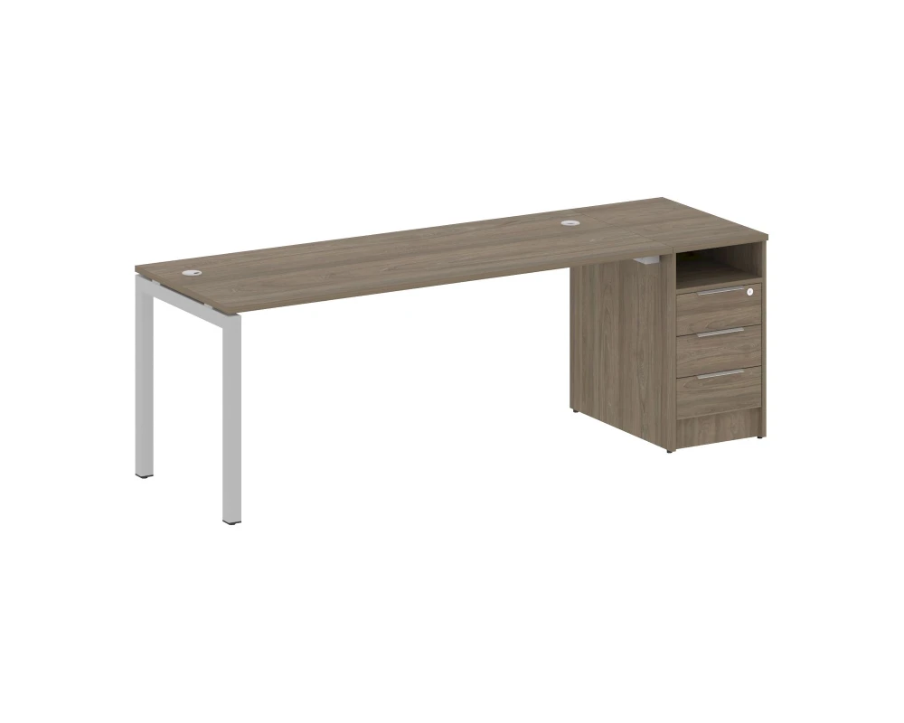 Рабочая станция с тумбой на П-образном м/к 2212x720x750 Метал Систем Куатро 5x5 / Metal System Quattro 5x5