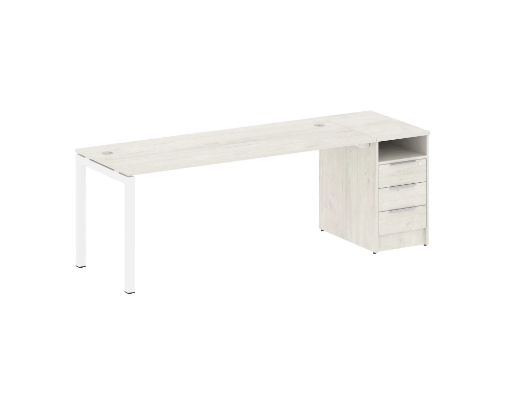 Рабочая станция с тумбой на П-образном м/к 2212x720x750 Метал Систем Куатро 5x5 / Metal System Quattro 5x5