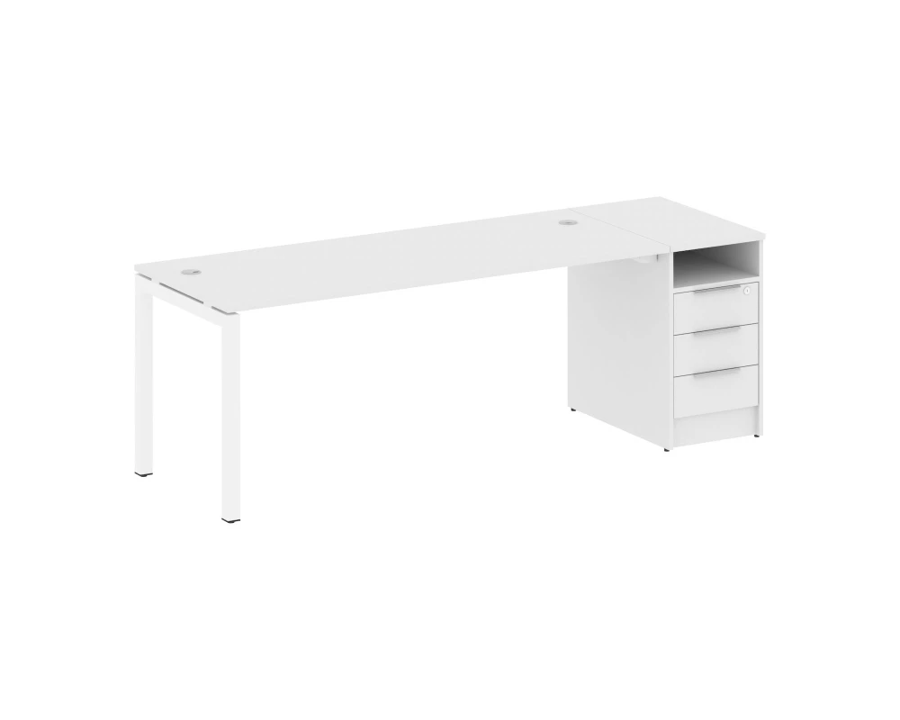 Рабочая станция с тумбой на П-образном м/к 2212x720x750 Метал Систем Куатро 5x5 / Metal System Quattro 5x5