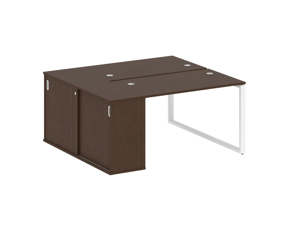 Рабочая станция с шкафом-купе на О-образном м/к 1610x1475x750 Метал Систем / Metal System