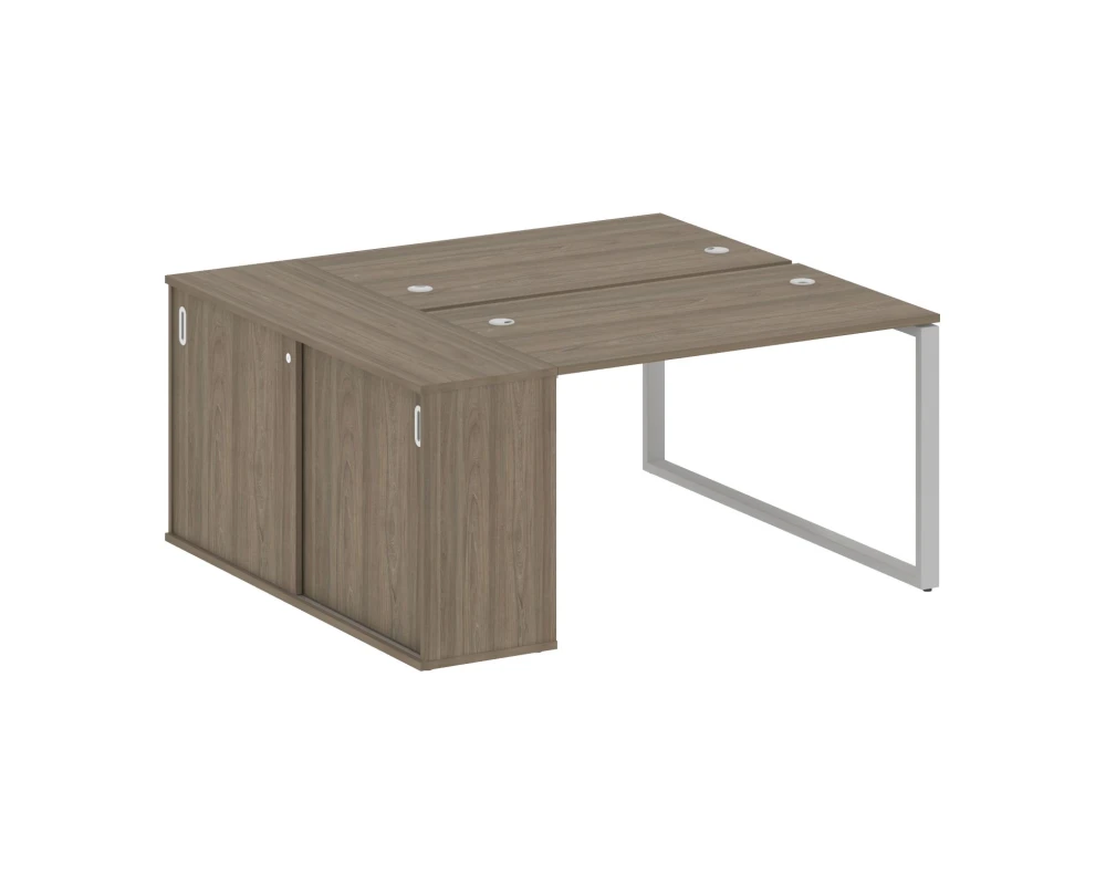 Рабочая станция с шкафом-купе на О-образном м/к 1610x1475x750 Метал Систем / Metal System