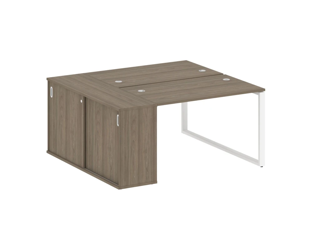 Рабочая станция с шкафом-купе на О-образном м/к 1610x1475x750 Метал Систем / Metal System