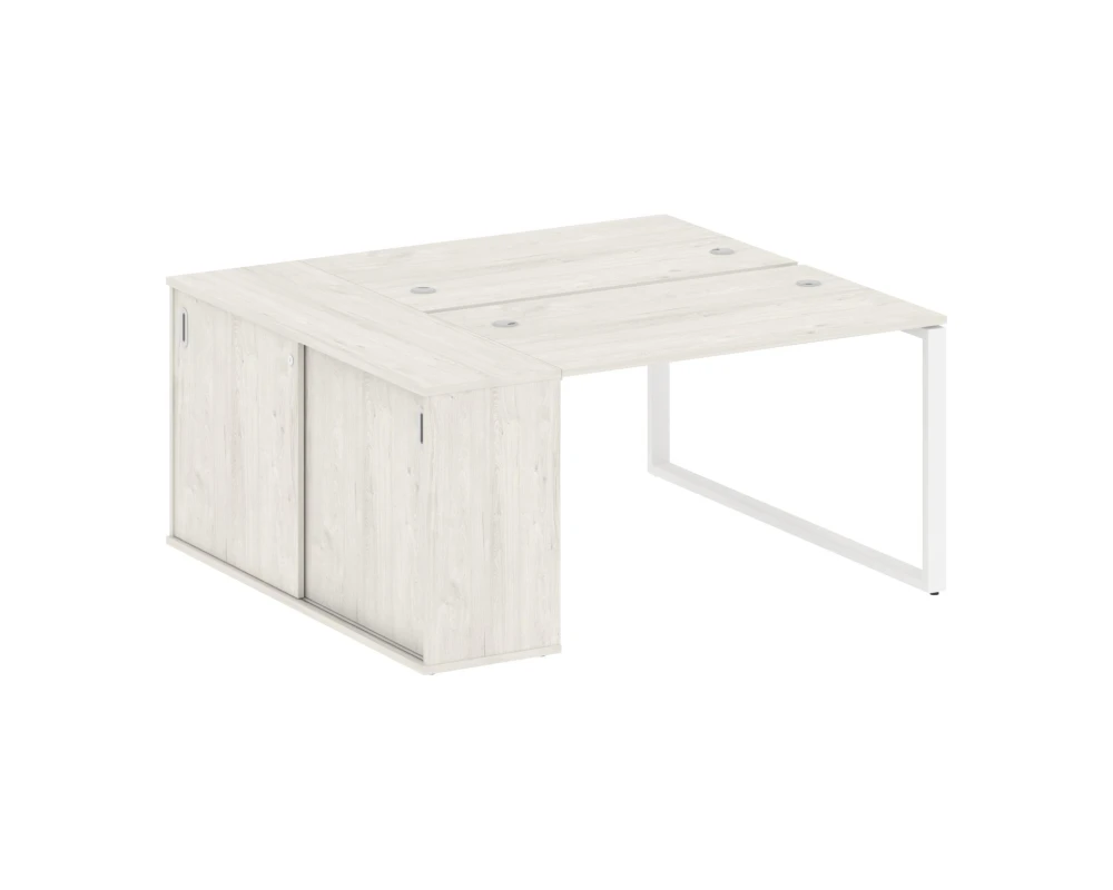 Рабочая станция с шкафом-купе на О-образном м/к 1610x1475x750 Метал Систем / Metal System